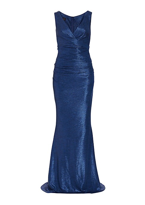 Glistening Draped Evening Dress