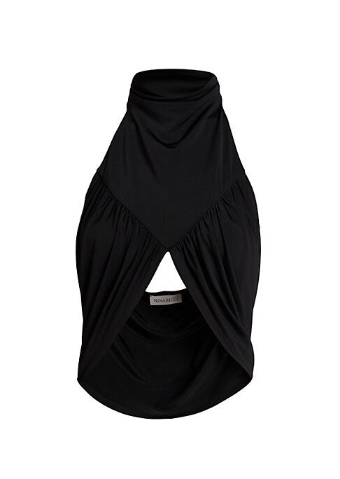 Draped Neck Crop Top