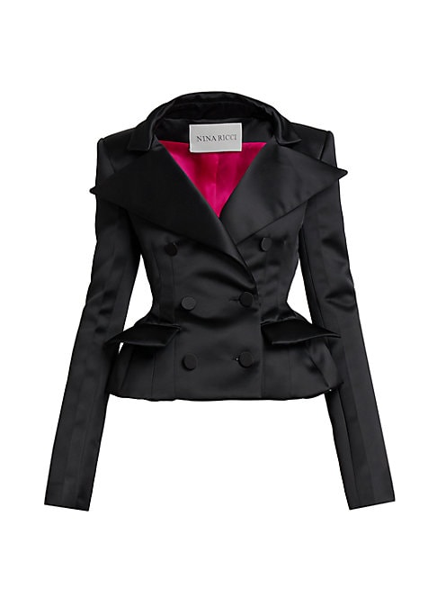 Satin Peplum Chic Blazer