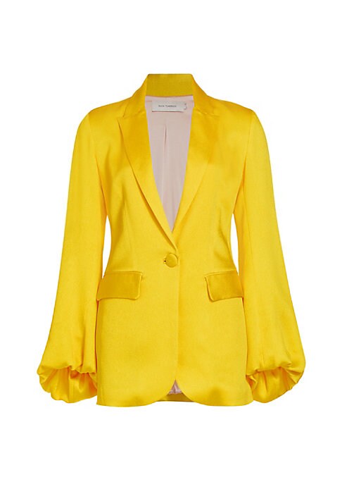 Satin Puff Sleeve Blazer