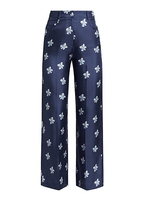 Floral Flow Silk Trousers