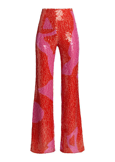 Glittering High-Waist Trousers