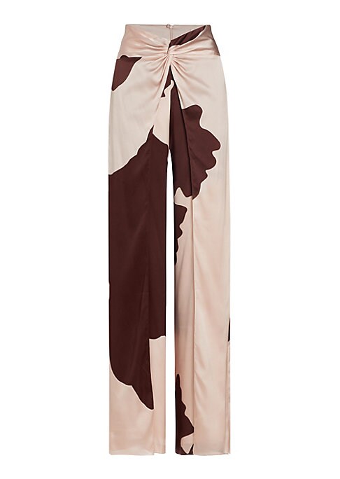 Lustrous Gathered Silk Pants