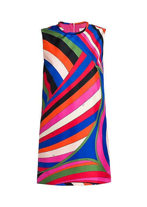 Silk Colorblock Minidress