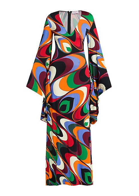 Colorblock V-Neck Gown