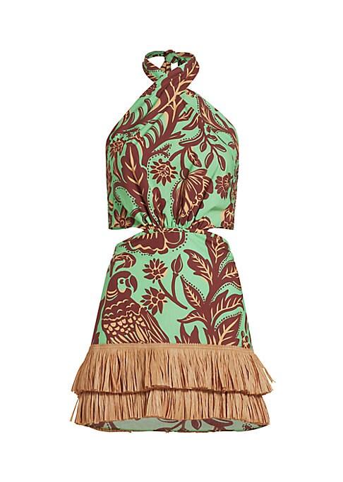 Tropical Fringe Mini Dress