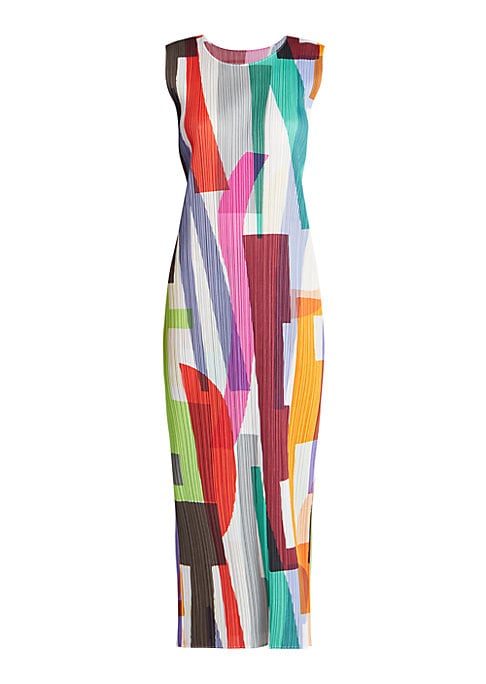 Geometric Pleat Shift Dress