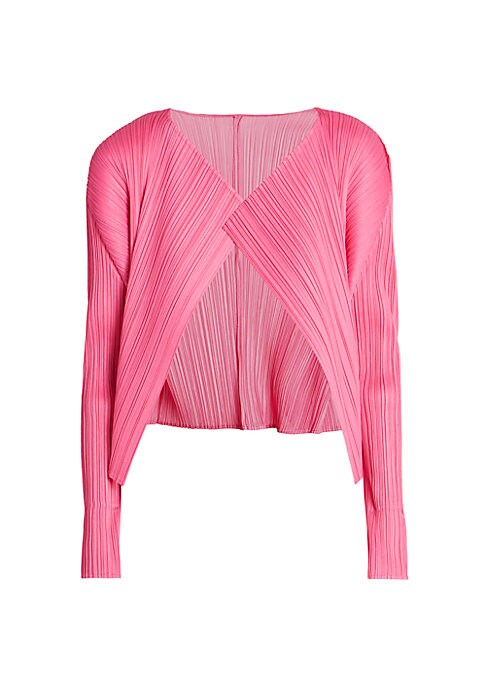 Cropped Pleat Cardigan