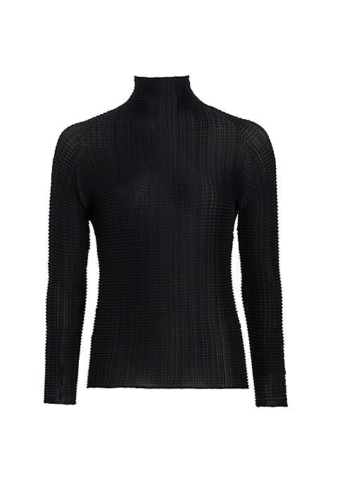 Chic Pleat Mockneck Top
