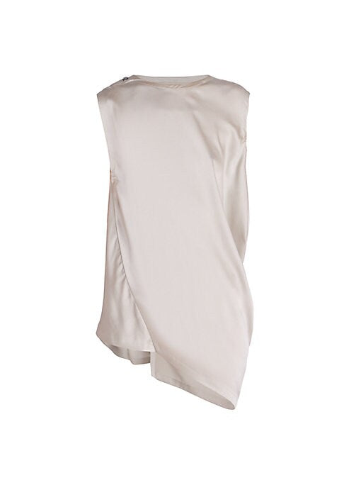 Silk Pleat Asymmetrical Top