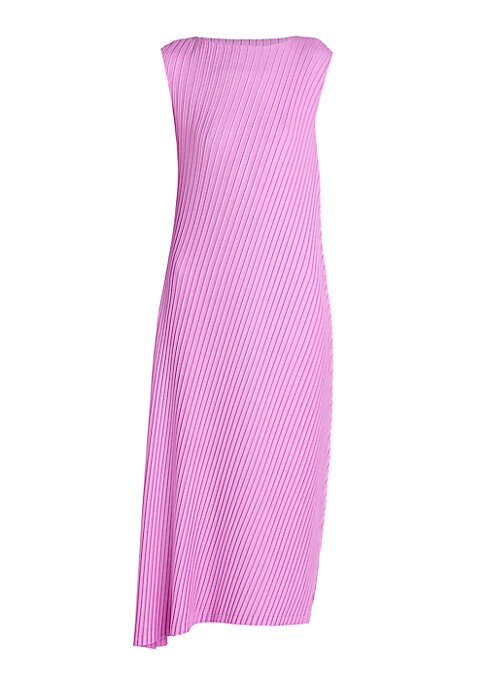 Silky Diagonal Pleat Dress