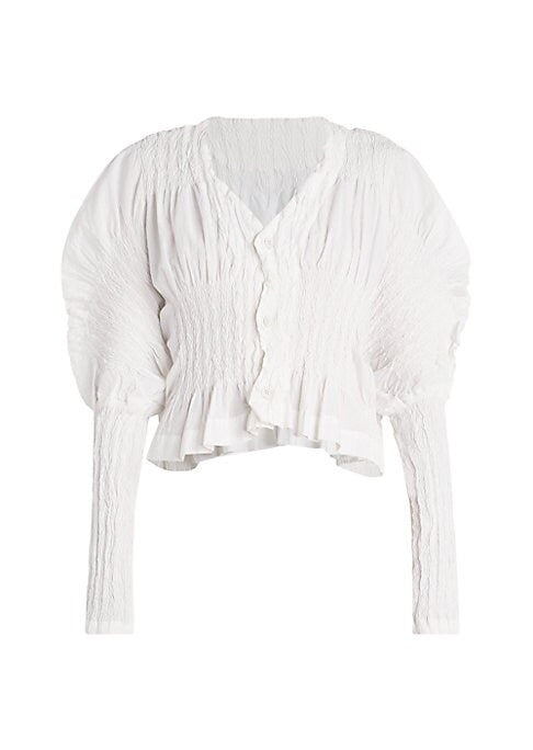 Puffed Pleat Cardigan
