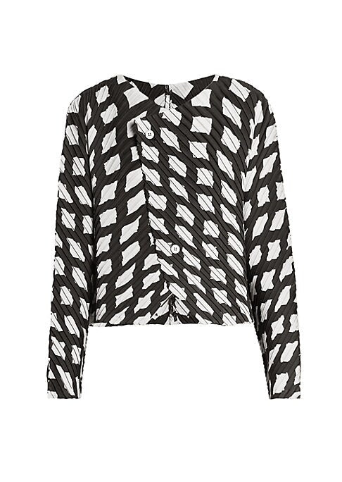 Graphic Pleat Cardigan