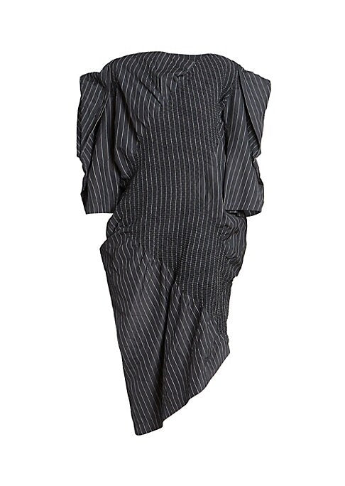 Sculptural Stripe Midi Dress
