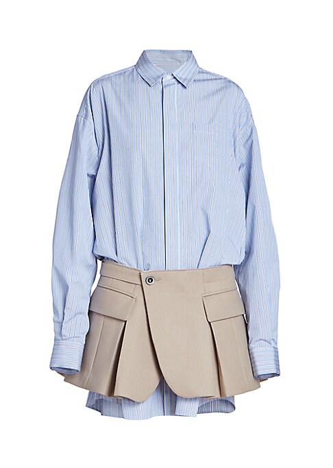 Pinstripe Pleat Dress