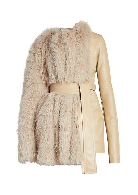 Chic Leather & Fur Coat