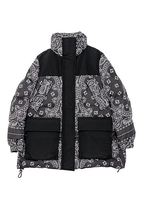 Bandana Print Puffer Coat