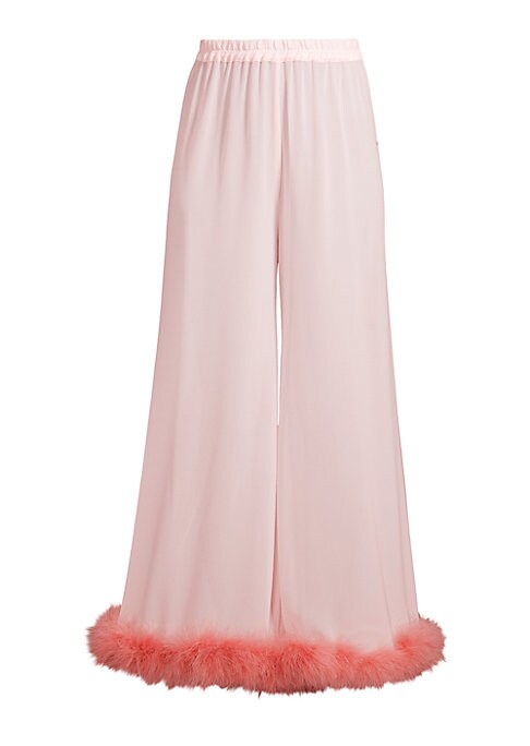 Feather-Trimmed Luxe Lounge Pants