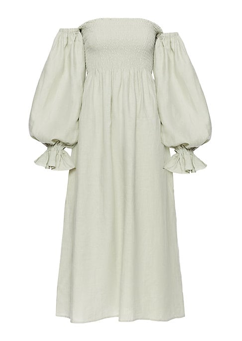 Linen Off-Shoulder Dress