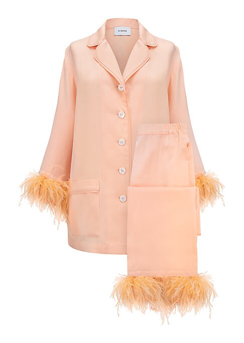 Feather-Trimmed Lounge Set