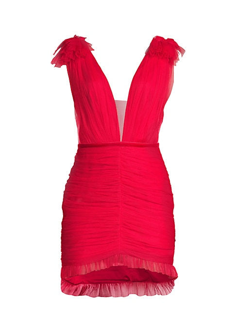 Ruffled V-Neck Dress