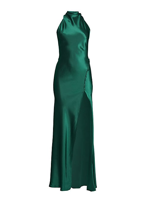 Elegant Satin Halter Dress