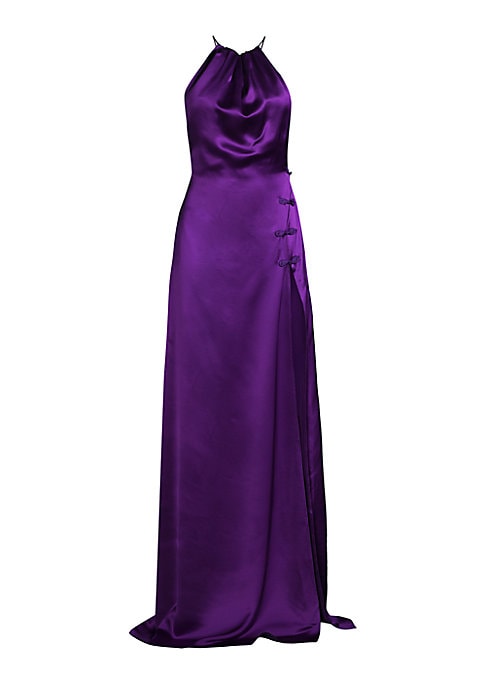 Satin Slit Bow Gown