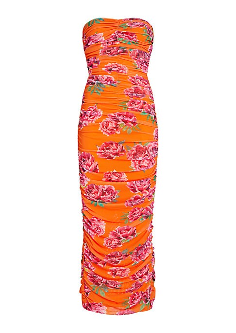 Floral Ruched Midi Dress