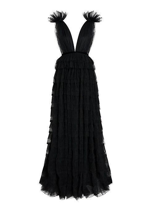 Elegant Tulle V-Gown