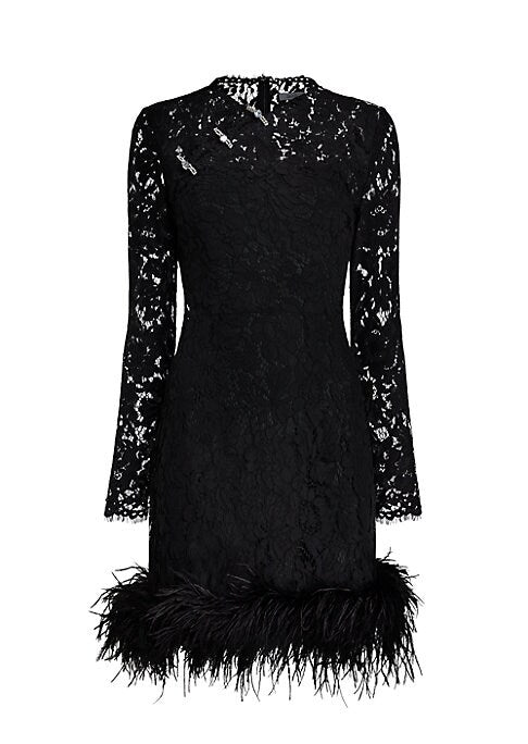Luxe Lace Feather Dress