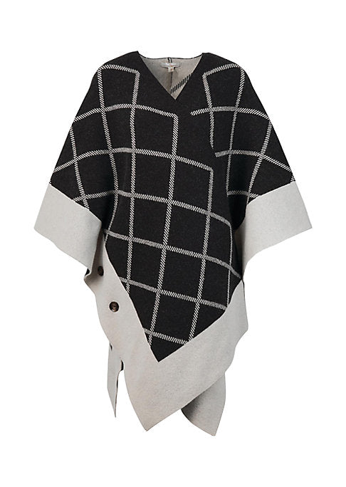 Checked Wool Cape