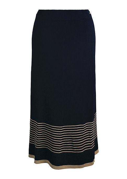 Striped Knit Midi Skirt
