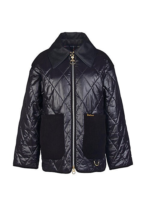 Velvet Quilted Oversized Jacket