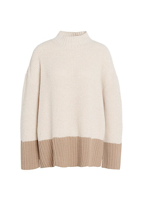 Cozy Colorblock Mock Sweater