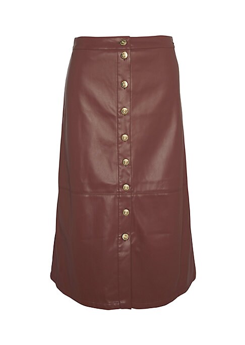 Chic Faux Leather Midi Skirt