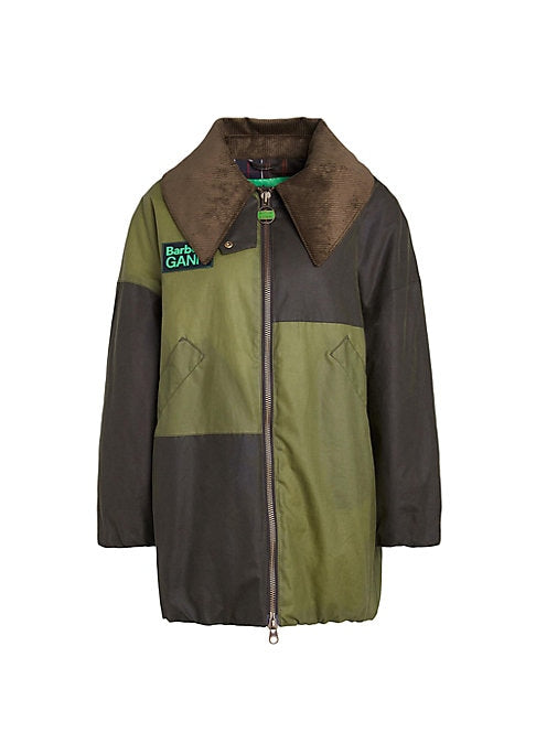Colorblock Waxed Bomber Jacket