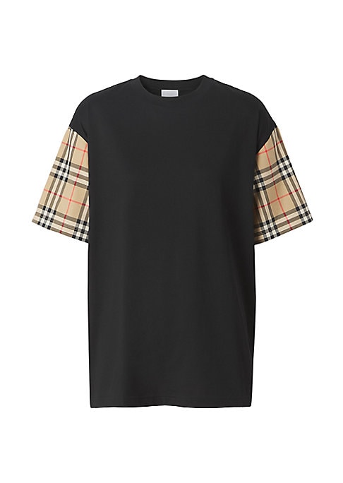 Check Sleeve Boxy Tee