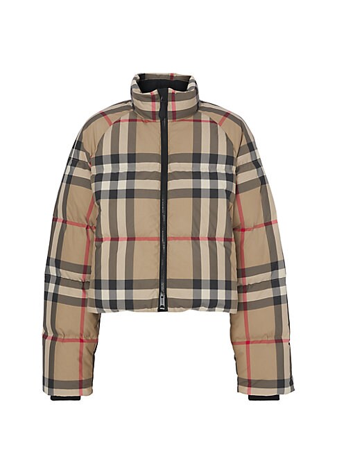 Checked Cropped Puffer