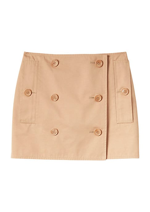 Trench-Inspired Cotton Miniskirt