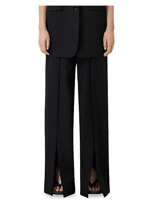 Chic Wide-Leg Wool Trousers