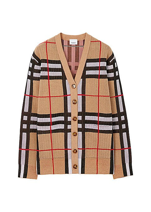Chic Check Knit Cardigan