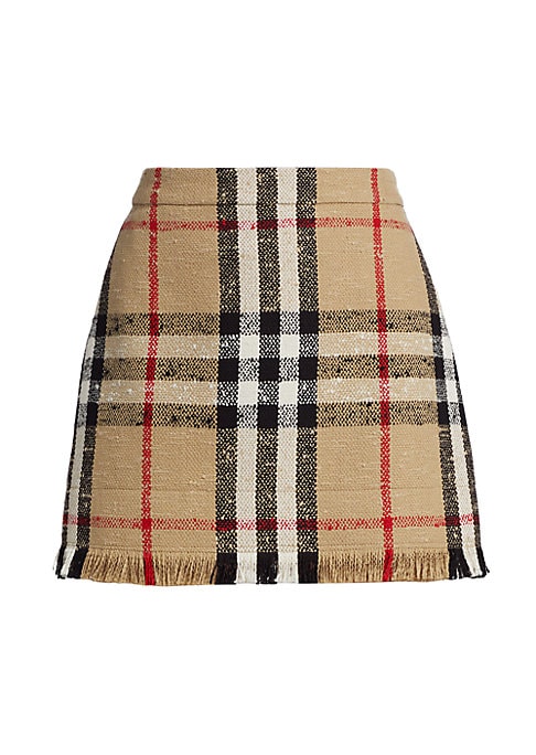 Checkered Knit Miniskirt