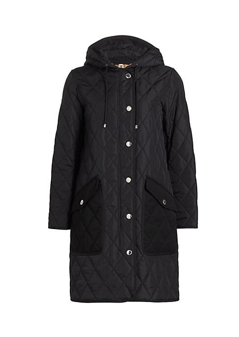 Quilted Hooded Raincoat
