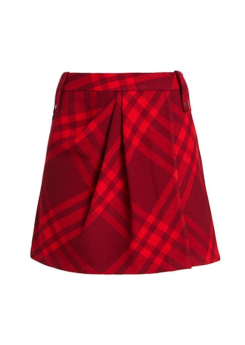 Wool Check Mini Skirt