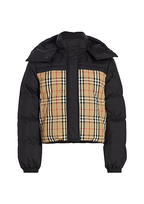 Cropped Padded Check Jacket