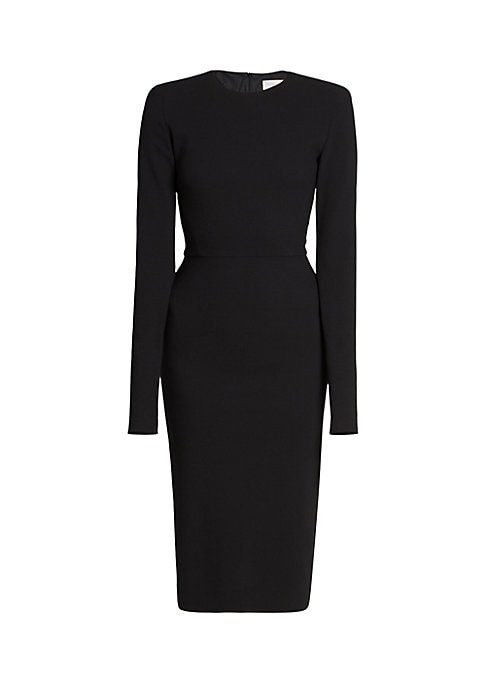 Chic Fitted Wool Midi Dress