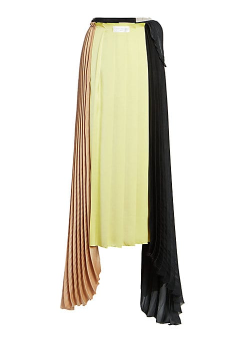 Chic Colorblock Pleated Skirt