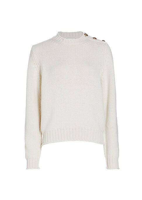 Gilded Button Cashmere Top