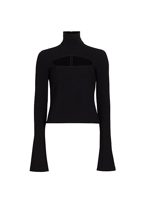 Flare Sleeve Turtleneck Top