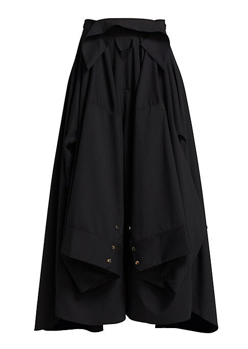 Asymmetric Wool Blend Trousers